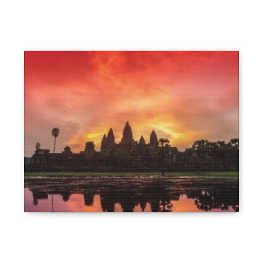 Angkor Wat canvas wall art detail showing high-quality print on canvas