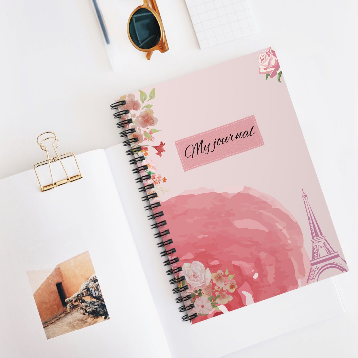 Elegant Floral Spiral Notebook - Perfect for Journaling, Note-taking, Stationery Gifts, or Wedding Planning