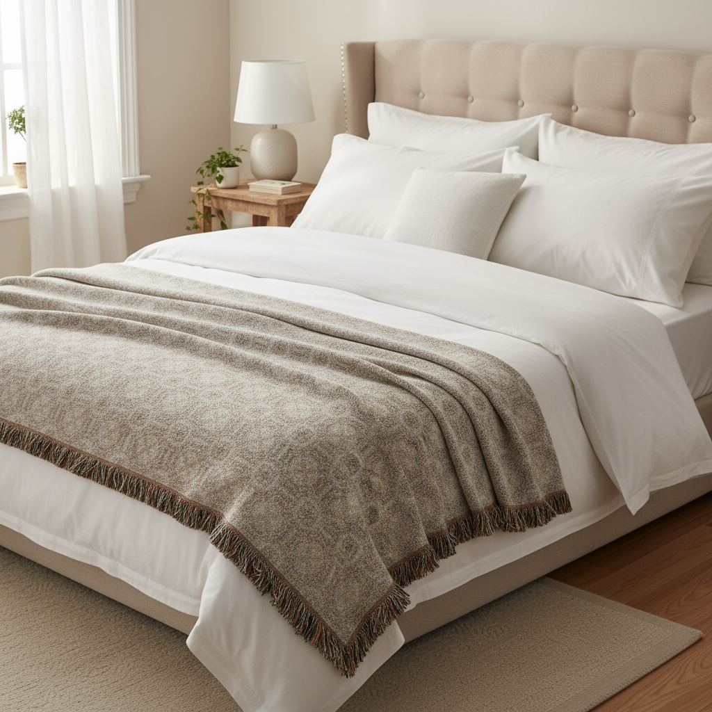 Cozy Woven Blanket for Home Décor, Stylish Throw Blanket for All Seasons