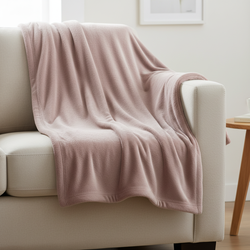 Minky Blanket - Soft Throw for Home Decor Dusty Rose Pink