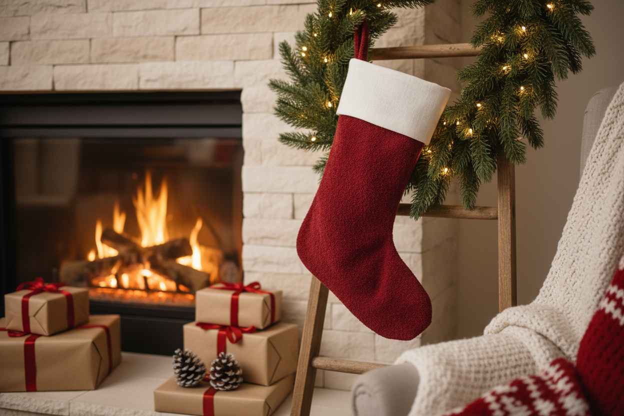 Linen Christmas Stocking