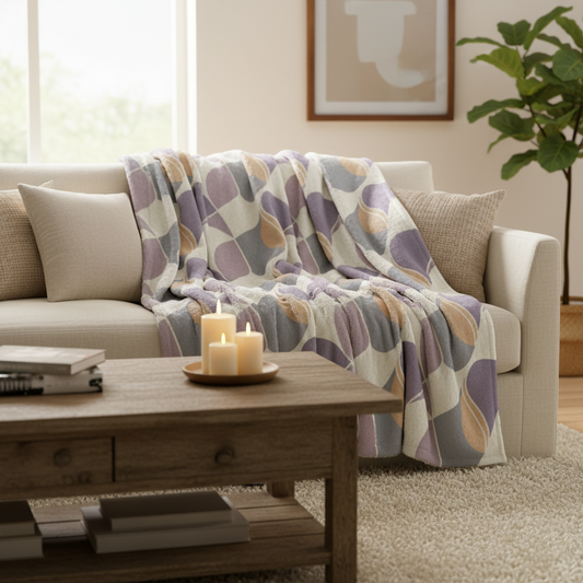 Soft minky blanket cozy plush throw - luxurious fleece blanket side view