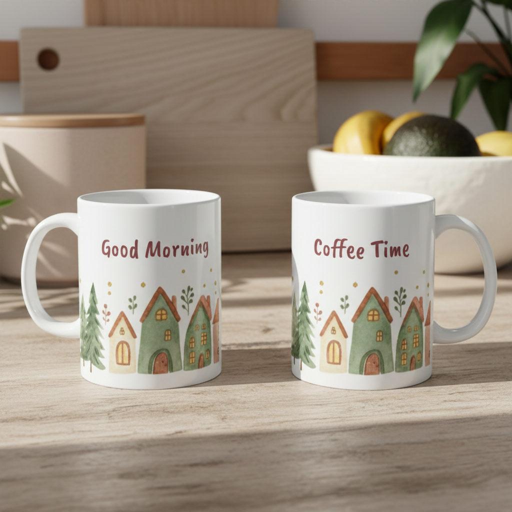 Coffee Mug - Cozy Cottage Tree Morning 11oz