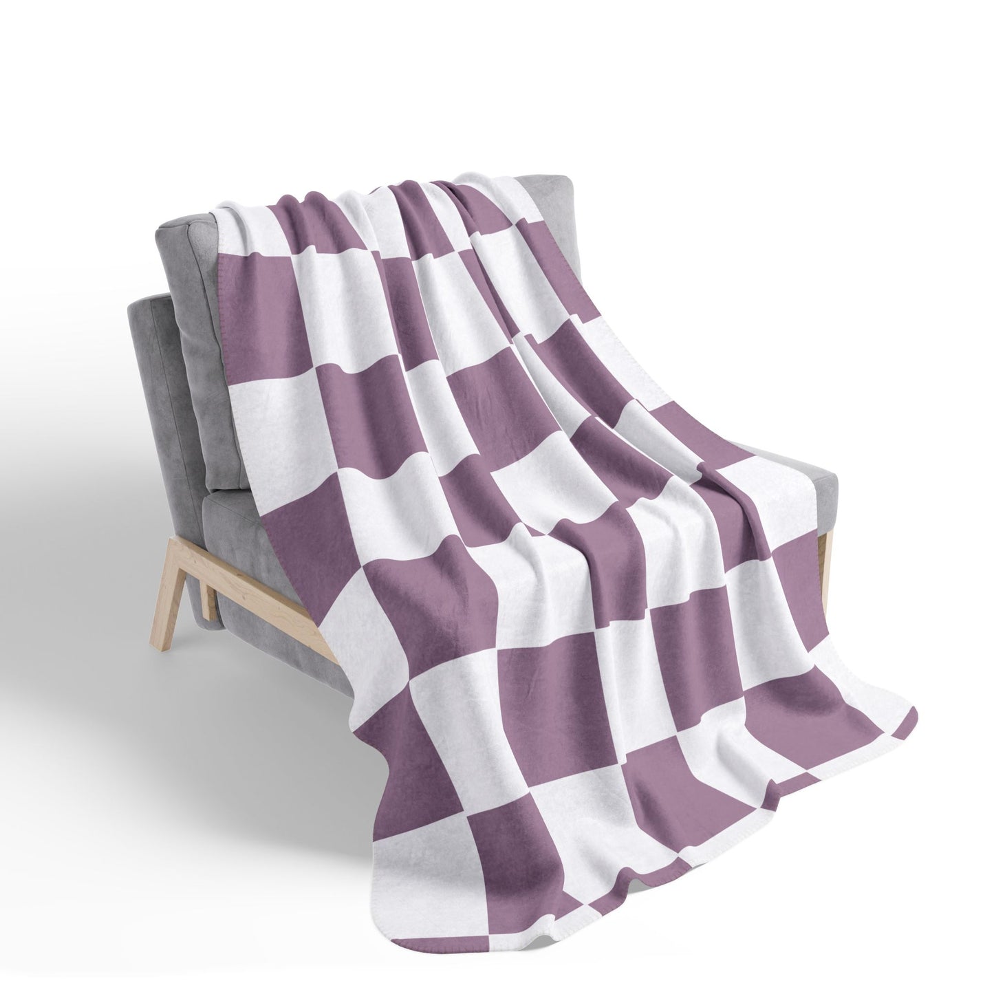 Cozy Checkerboard Fleece Sherpa Blanket - Perfect for Home Decor