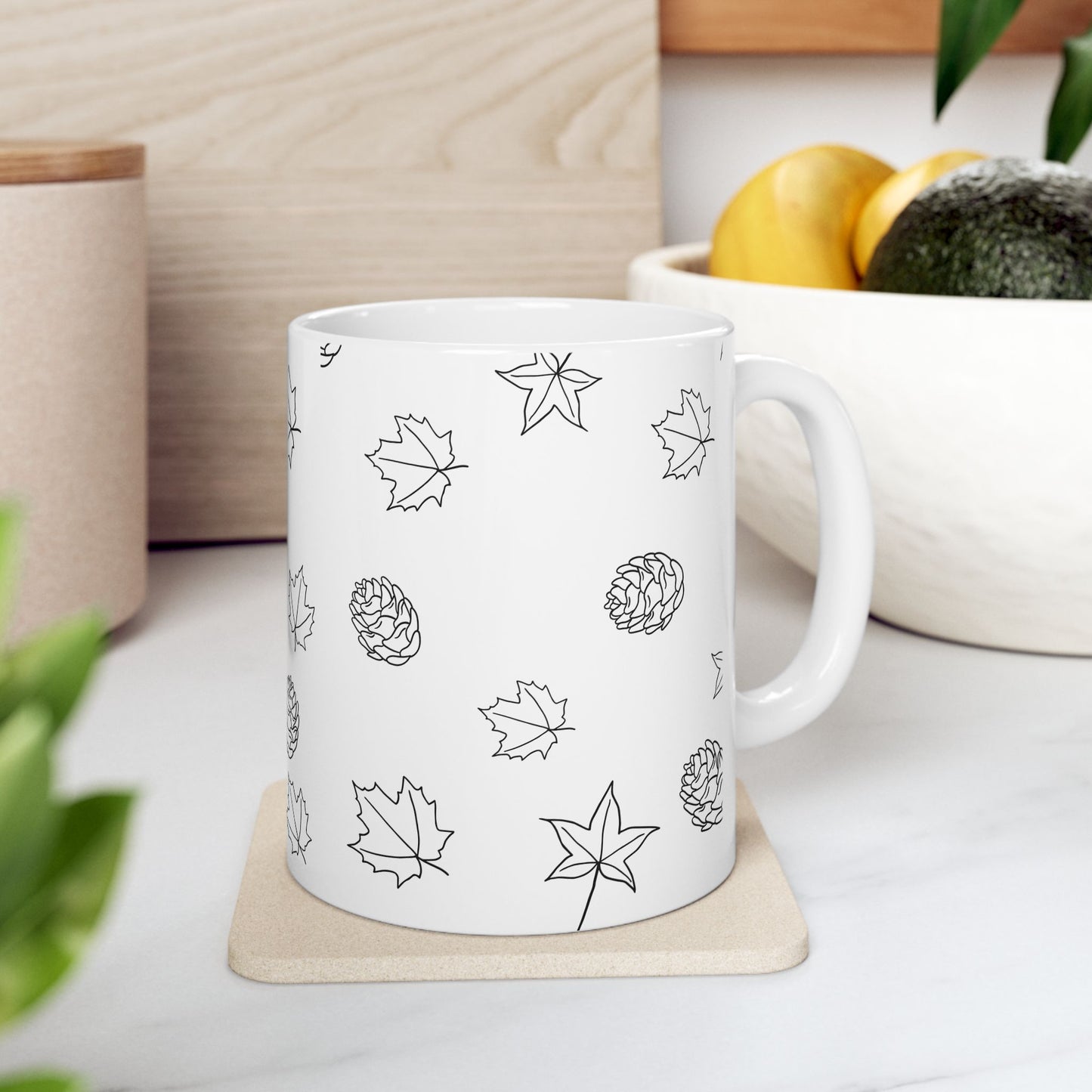 Cozy Autumn Leaves Ceramic Mug