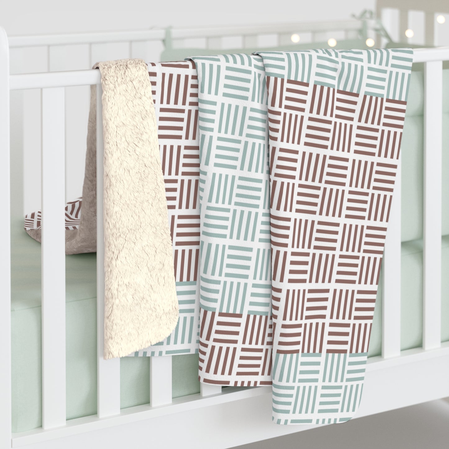 Sherpa Fleece Blanket - Cozy Geometric Soft Throw for Home, Perfect Holiday Gift and Modern Decor