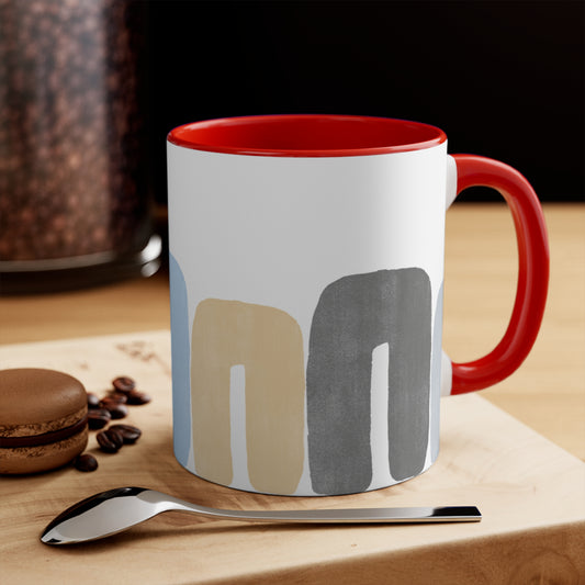 Earthy Accent Mug - Colorful Abstract Design Coffee Cup
