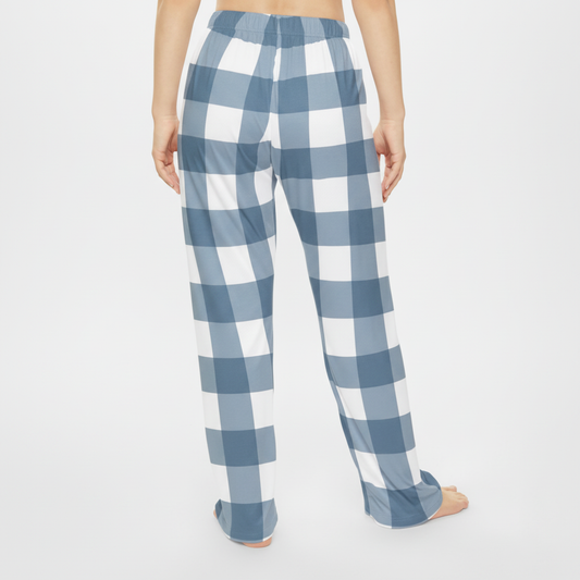 Blue Gingham PJ Pants Back View