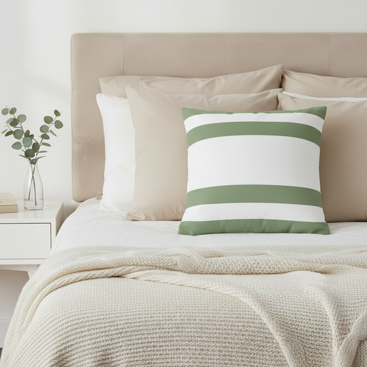 Green fern decorative throw pillow botanical square cushion grey couch home decor 14x14 16x16 18x18 20x20