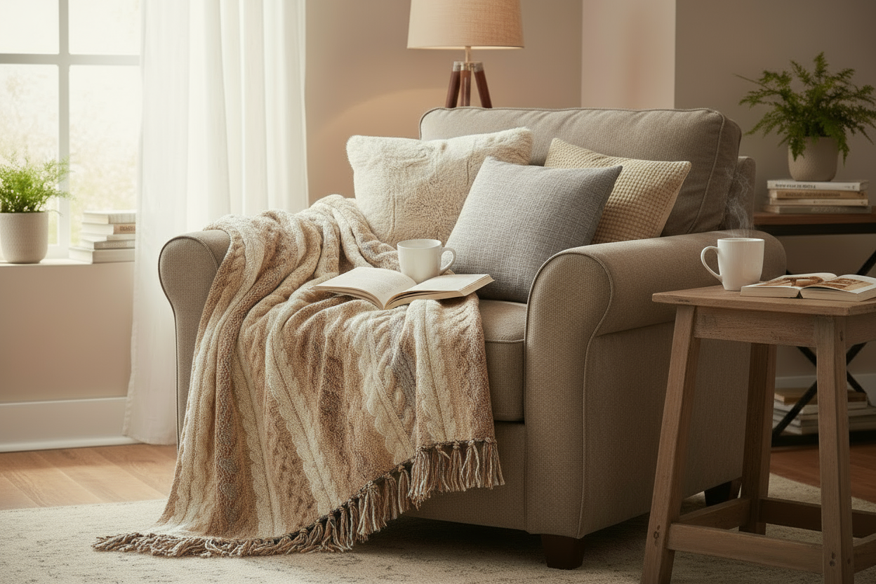 Striped Woven Blanket - Reading Nook