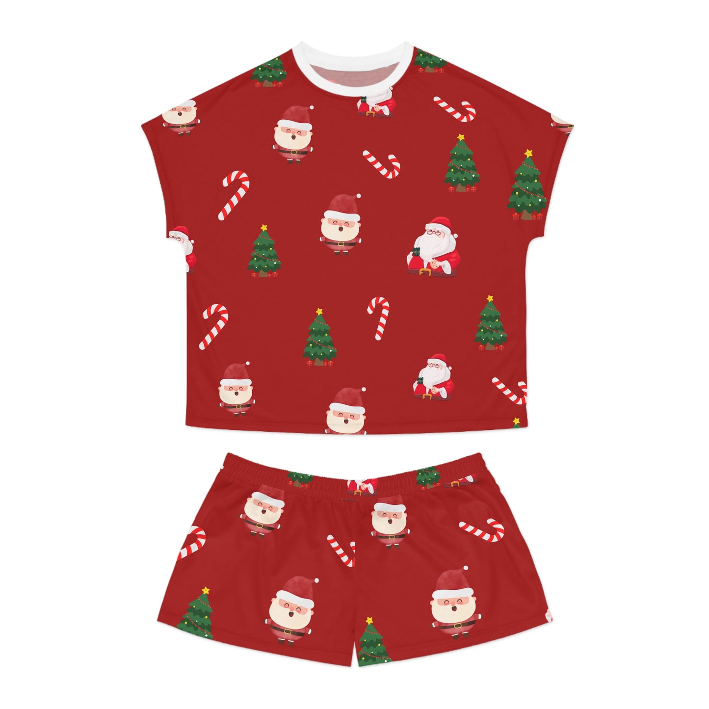 Cozy Women's Christmas Pajama Set, Cute Santa PJs