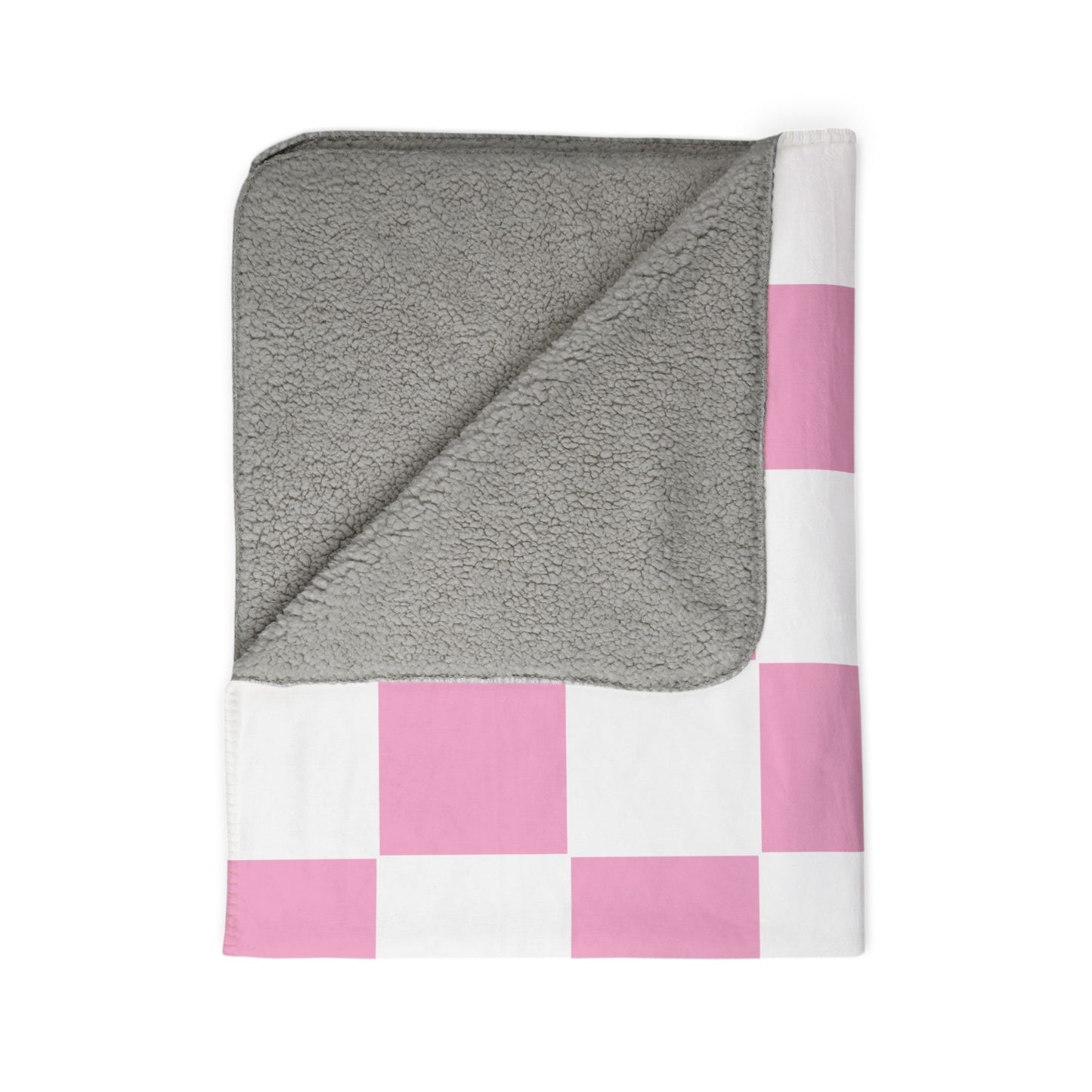 Pink Checker Fleece Sherpa Blanket, Movie Nights Blanket