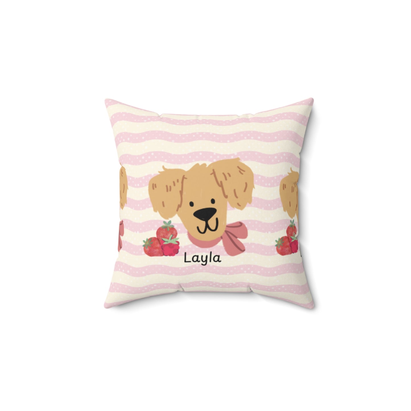 Dog Lover Square Pillow - Pink