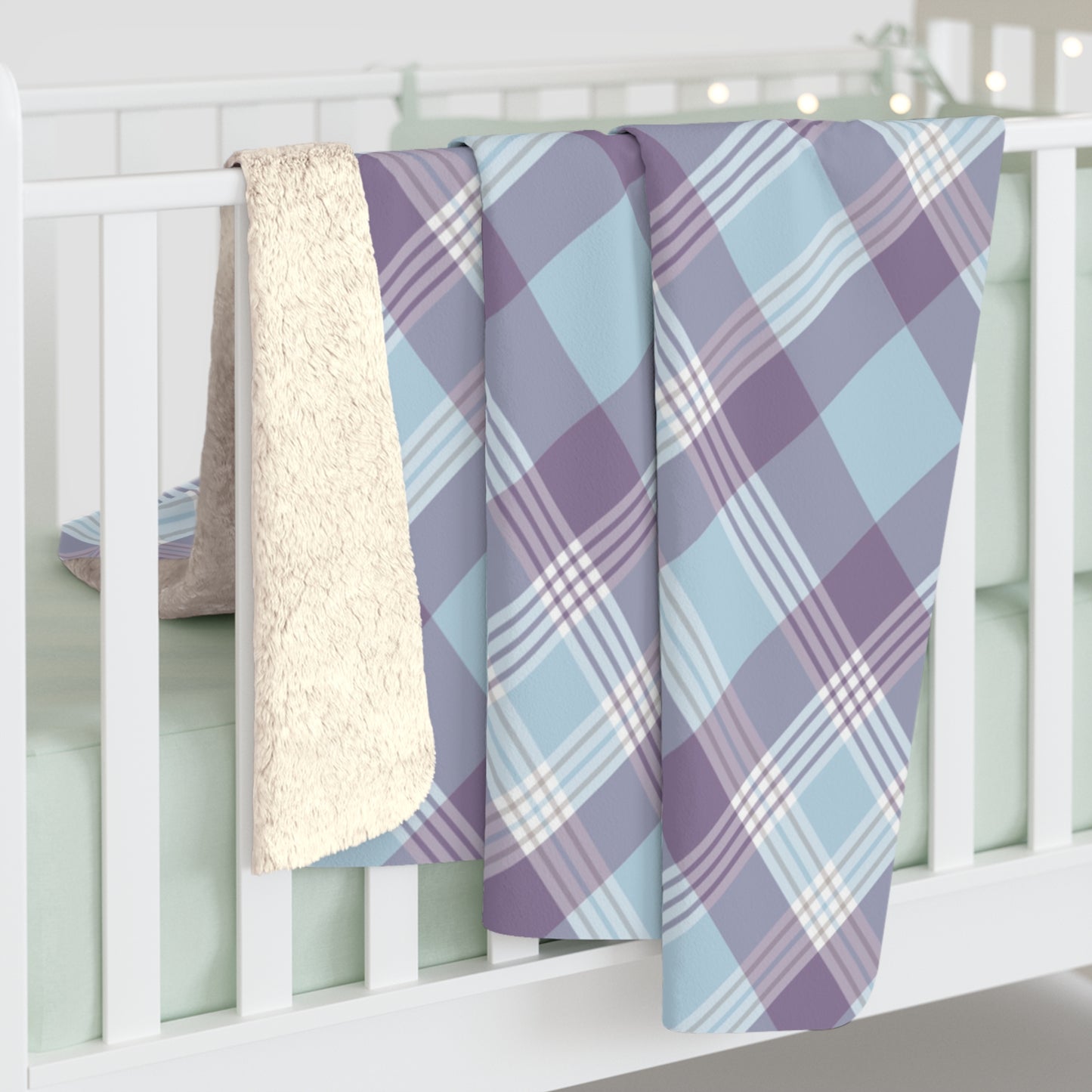 Cozy Plaid Sherpa Fleece Blanket, Plush Throw, Soft Blanket for Home