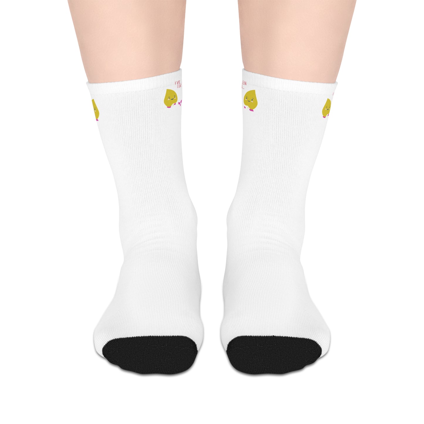 Cute Kawaii Avocado Socks, Fun Mid-Length Footwear, Gift for Foodies, Cute Casual Accessories, Trendy Sock Collection