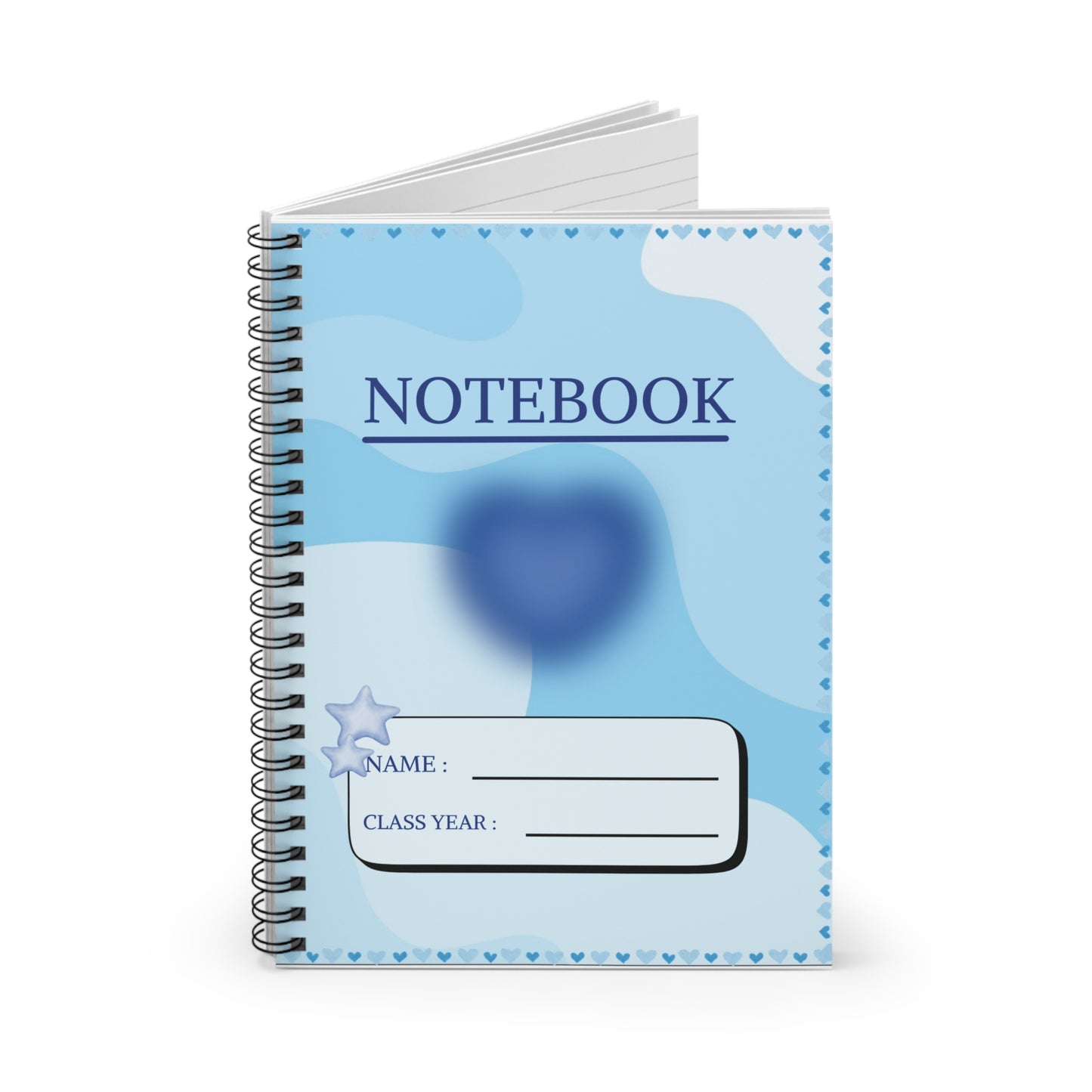 Blue Heart Spiral Notebook