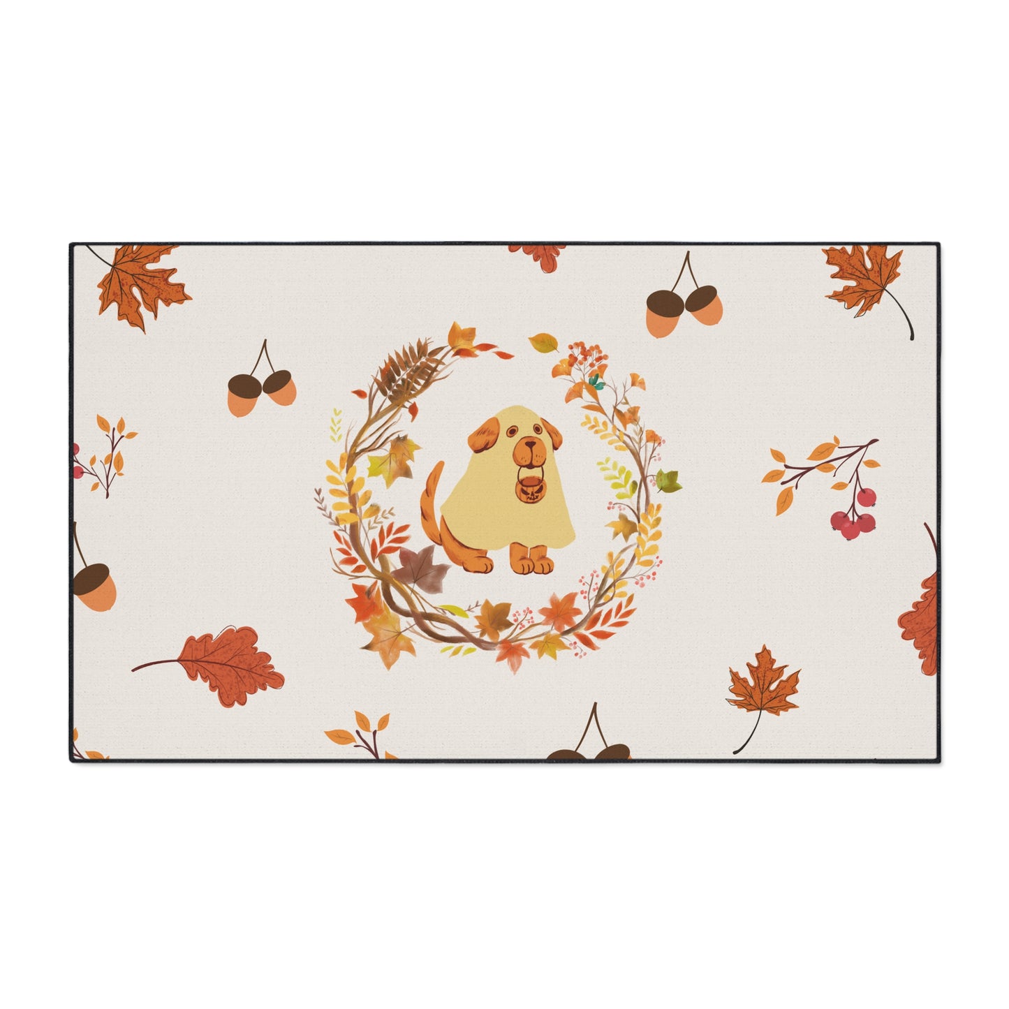 Floor Mat - Autumn-Themed Heavy Duty Rug, Fall Decor, Pet-Friendly, Cozy Living Room Accent