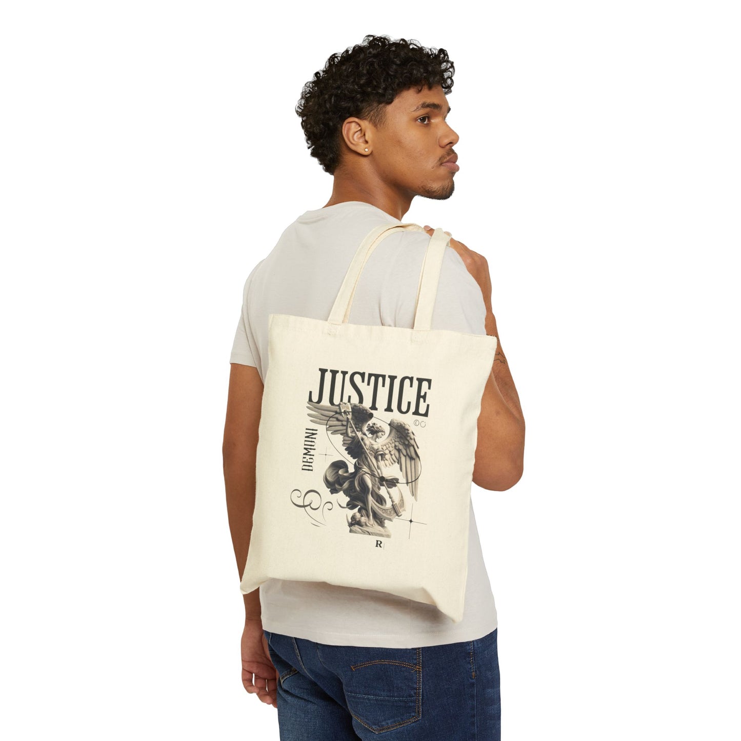 Canvas Tote Bag Eco-Friendly Sustainable Gift for Her, tote bag for shopping, tote bags for friends or family, tote bag for school, Justice tote bag, angel with wings tote bag, simple tote bag.