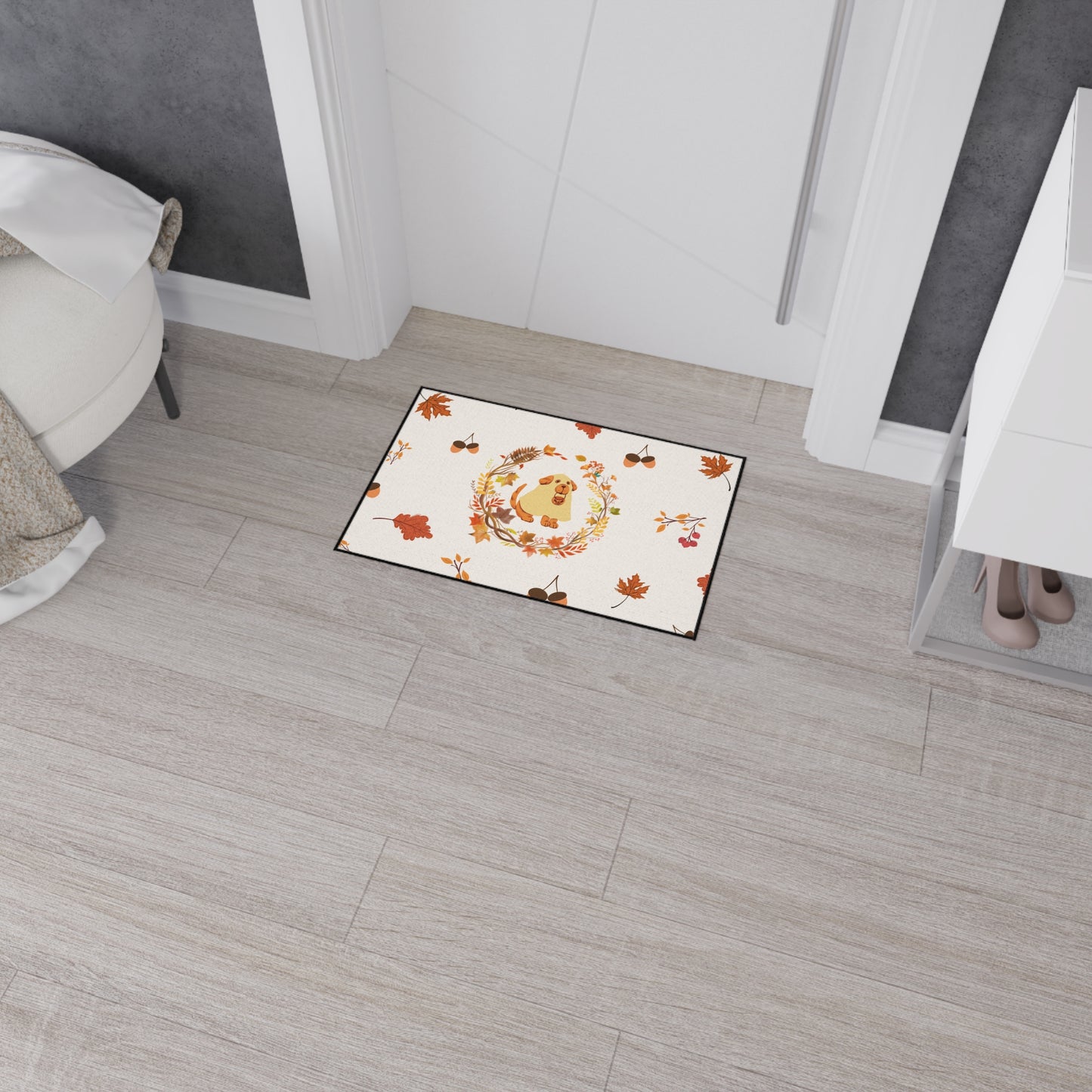 Floor Mat - Autumn-Themed Heavy Duty Rug, Fall Decor, Pet-Friendly, Cozy Living Room Accent