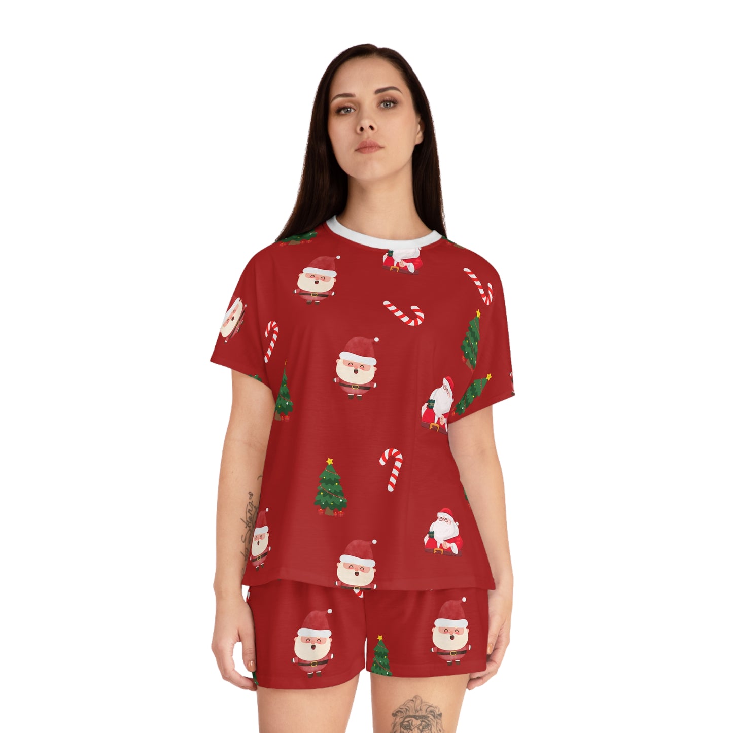 Cozy Women's Christmas Pajama Set, Cute Santa PJs
