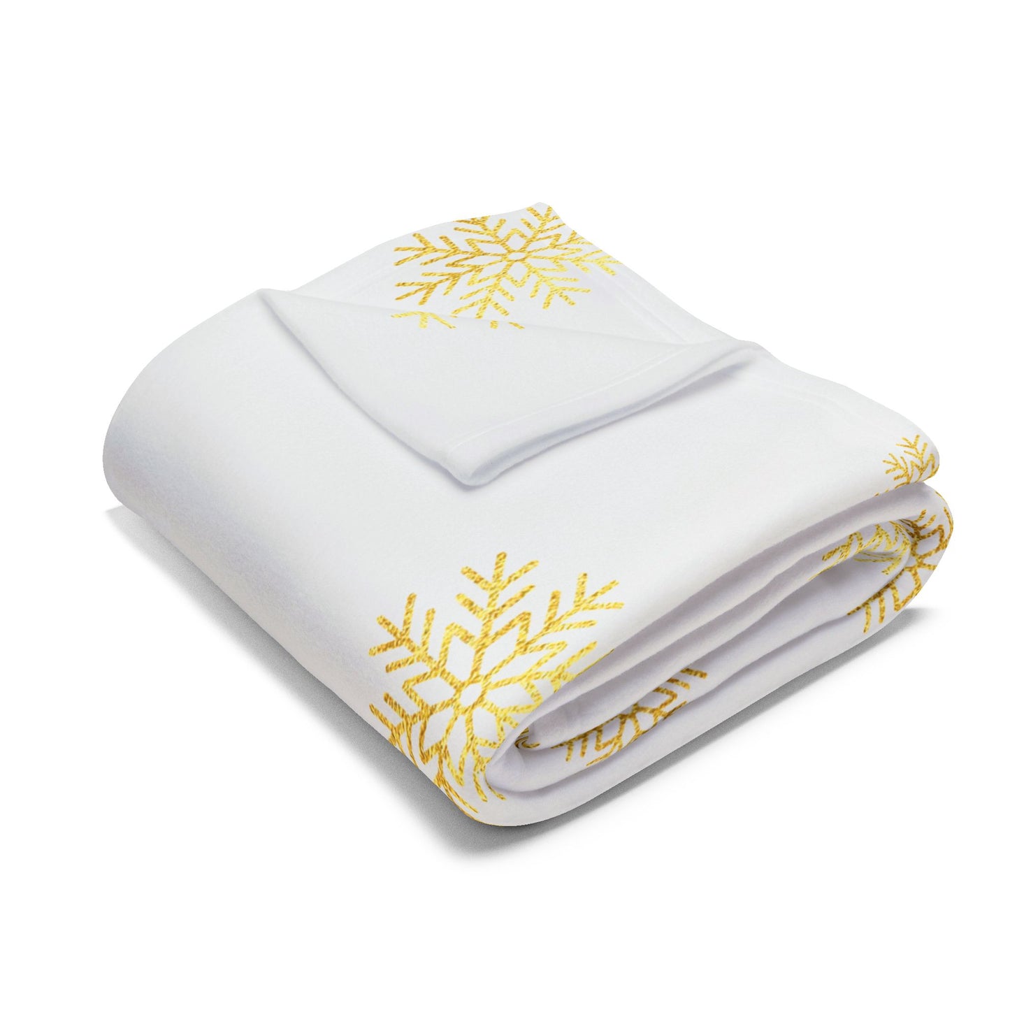 Fleece Blanket - Cozy Winter Snowflake Pattern, Holiday Gift, Soft Luxury Throw