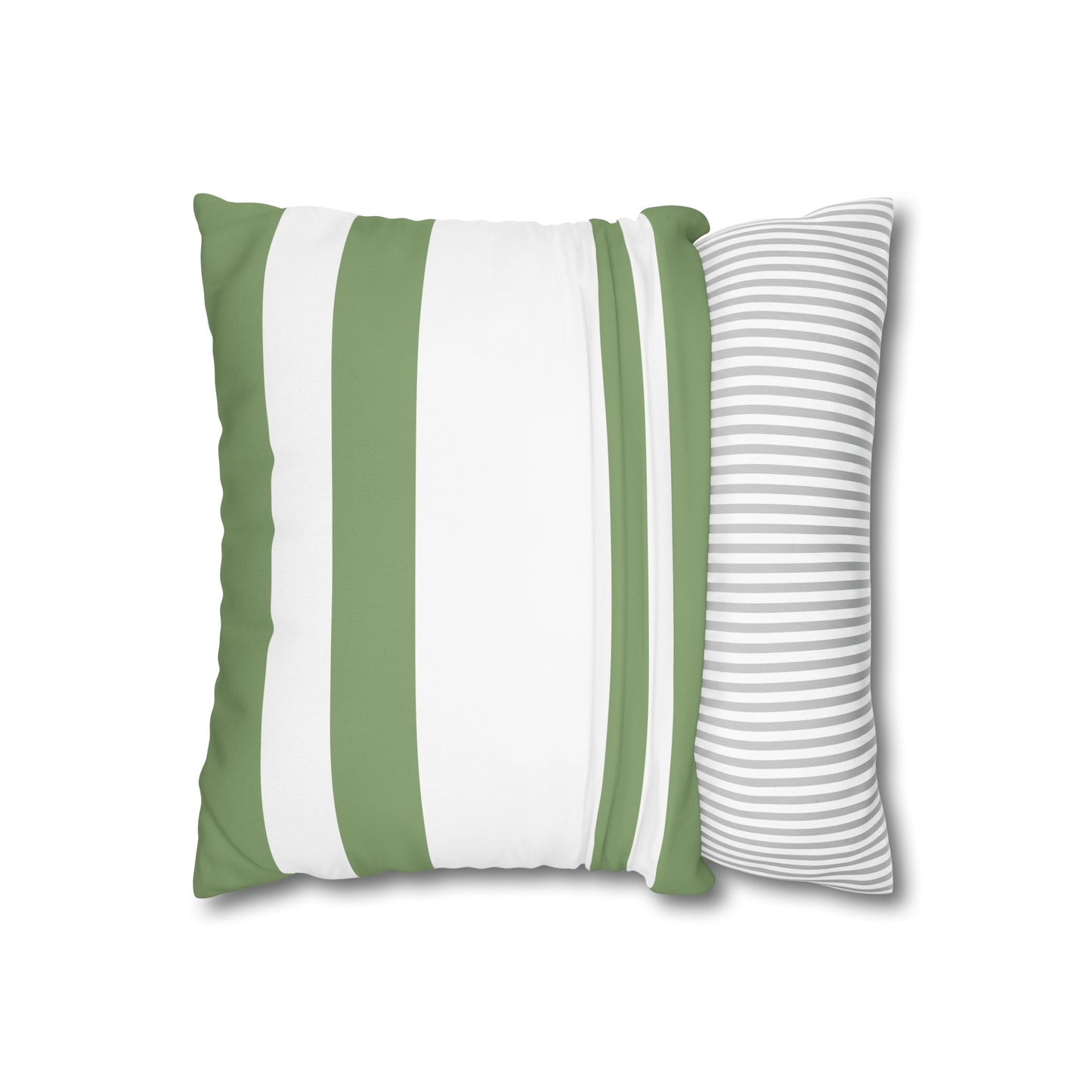 Poly Canvas Pillowcase, home decor pillow, square pillow, comfy cute pillow, cozy on the couch, stylish and simple pillow, green and white pillow, pillow case