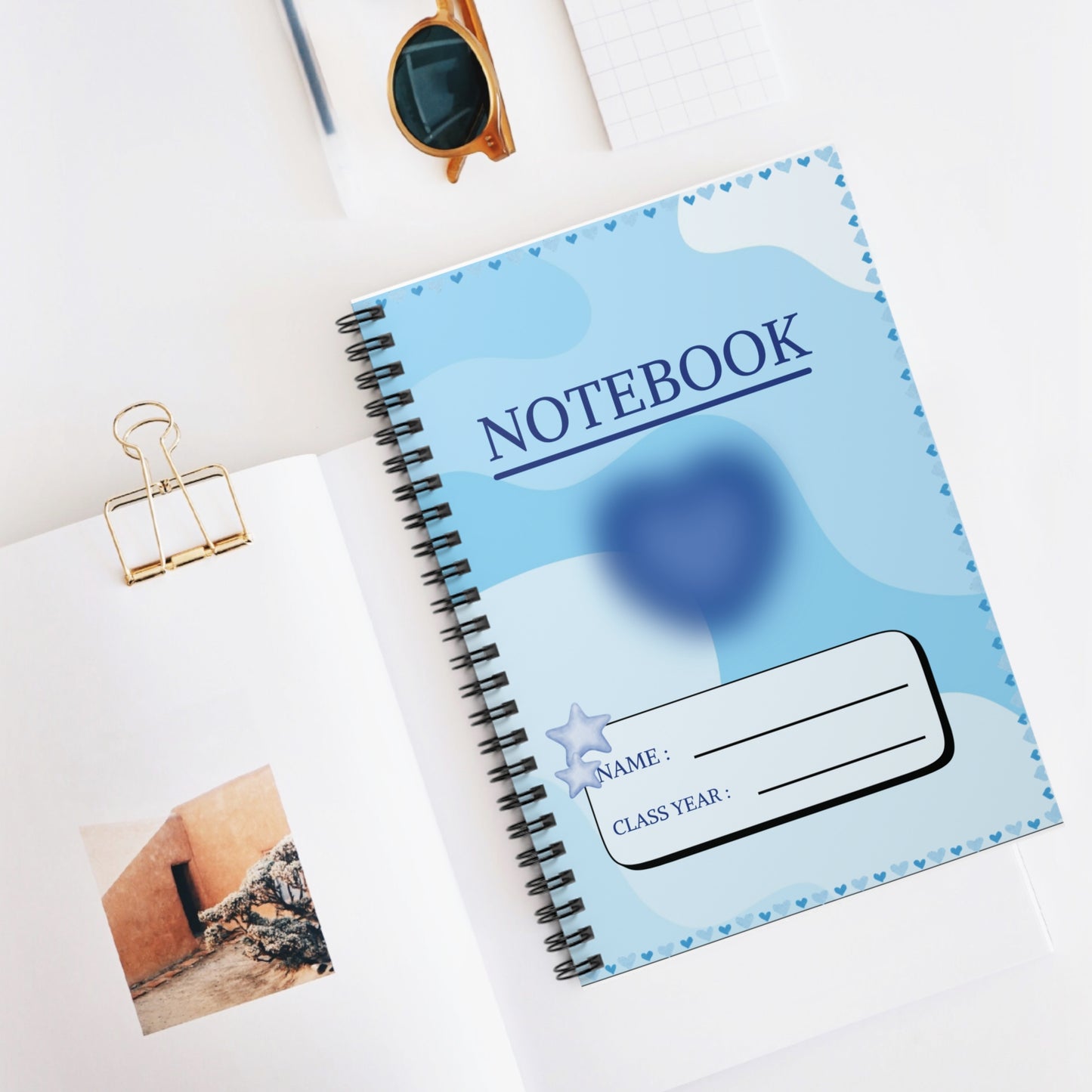 Blue Heart Spiral Notebook