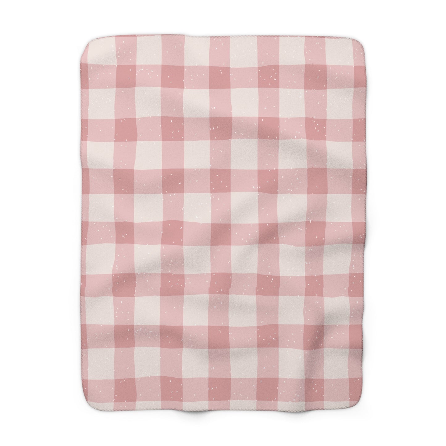 Cozy Pink Checkered Sherpa Fleece Blanket | Soft Throw for Home