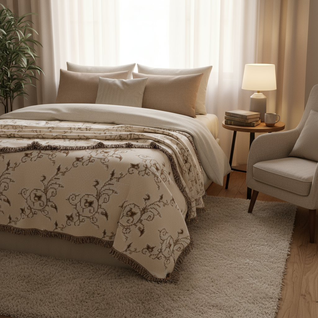 Elegant Floral Throw Blanket - Home Decor and Gift for Her