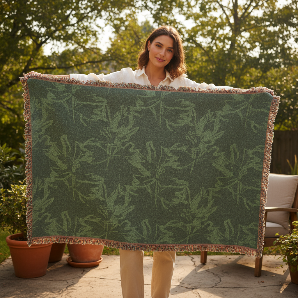 Cozy Woven Blanket with Nature-Inspired Design | Perfect for Home Decor, Gifts, Camping, and Picnics