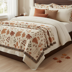 Autumn-Inspired Woven Blanket, Cozy Throw & Fall Decor