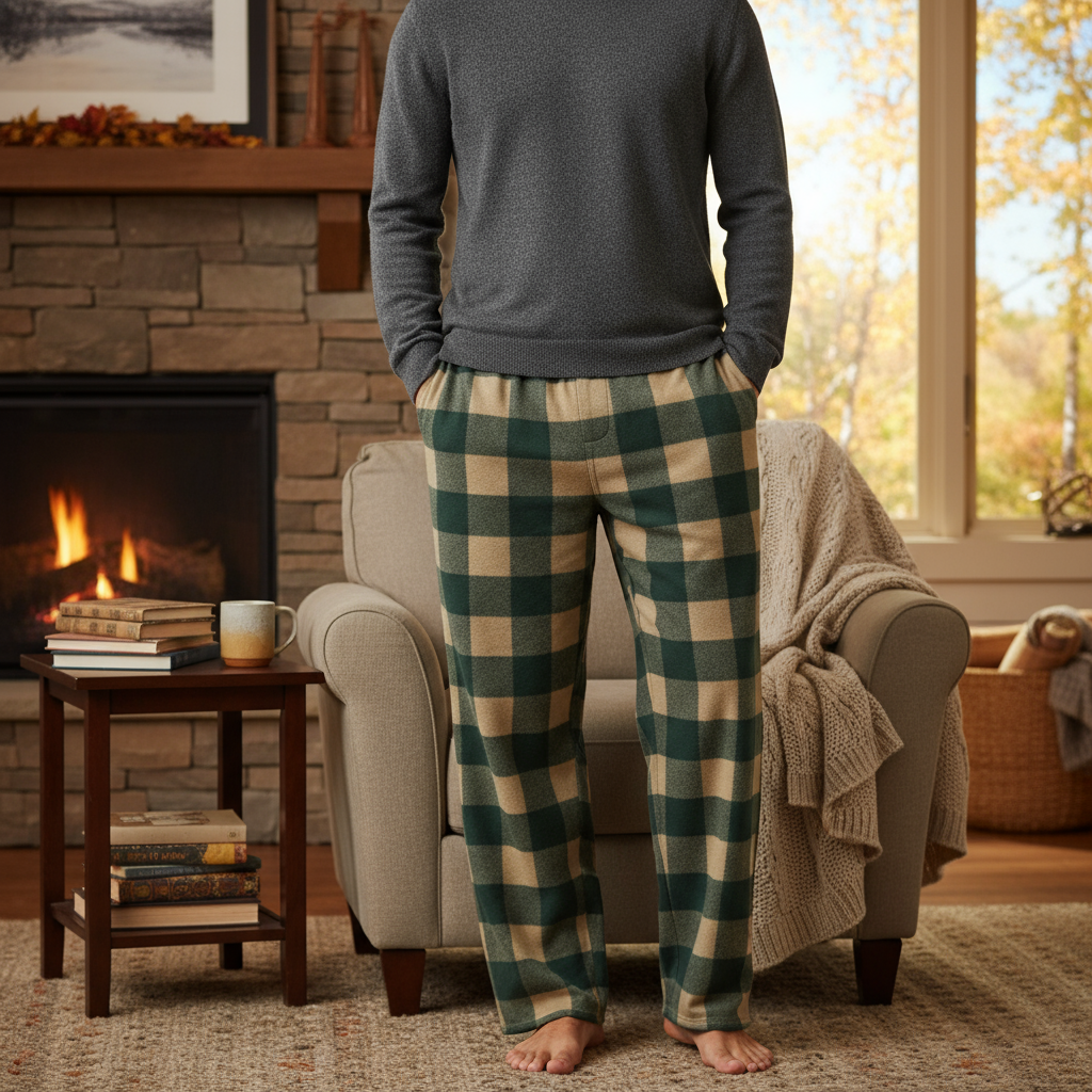 Cozy Flannel Pajama Pants for Men, Checkered Lounge Wear, Perfect Gift for Him