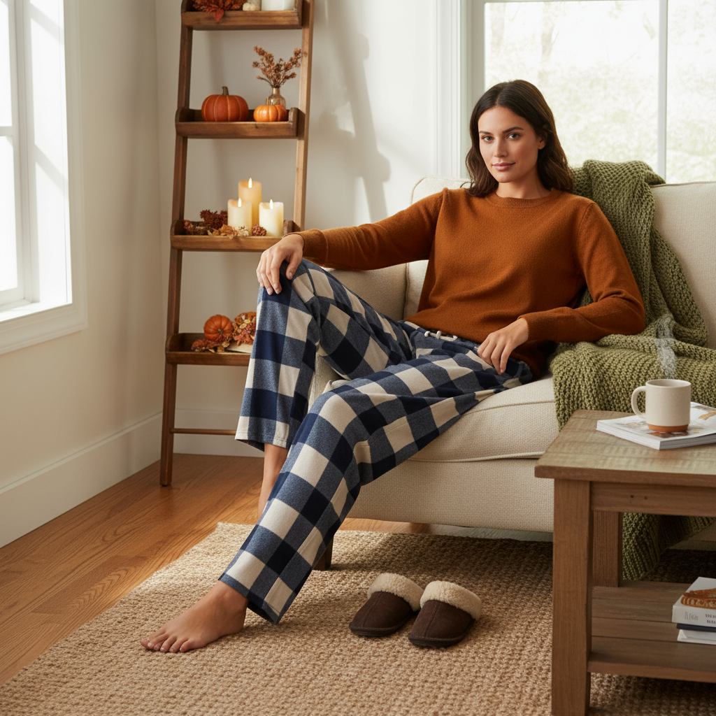 Cozy Women's Pajama Pants - Checkered Loungewear