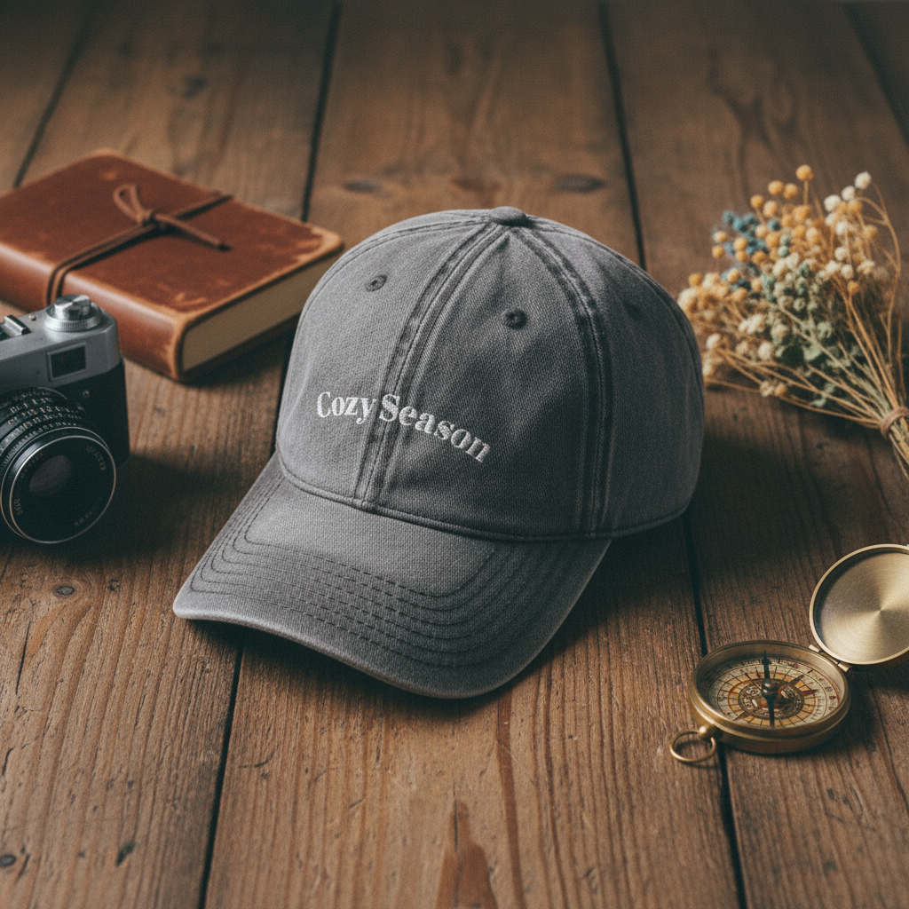 Cozy Season Vintage Cap - Embroidered Casual Hat