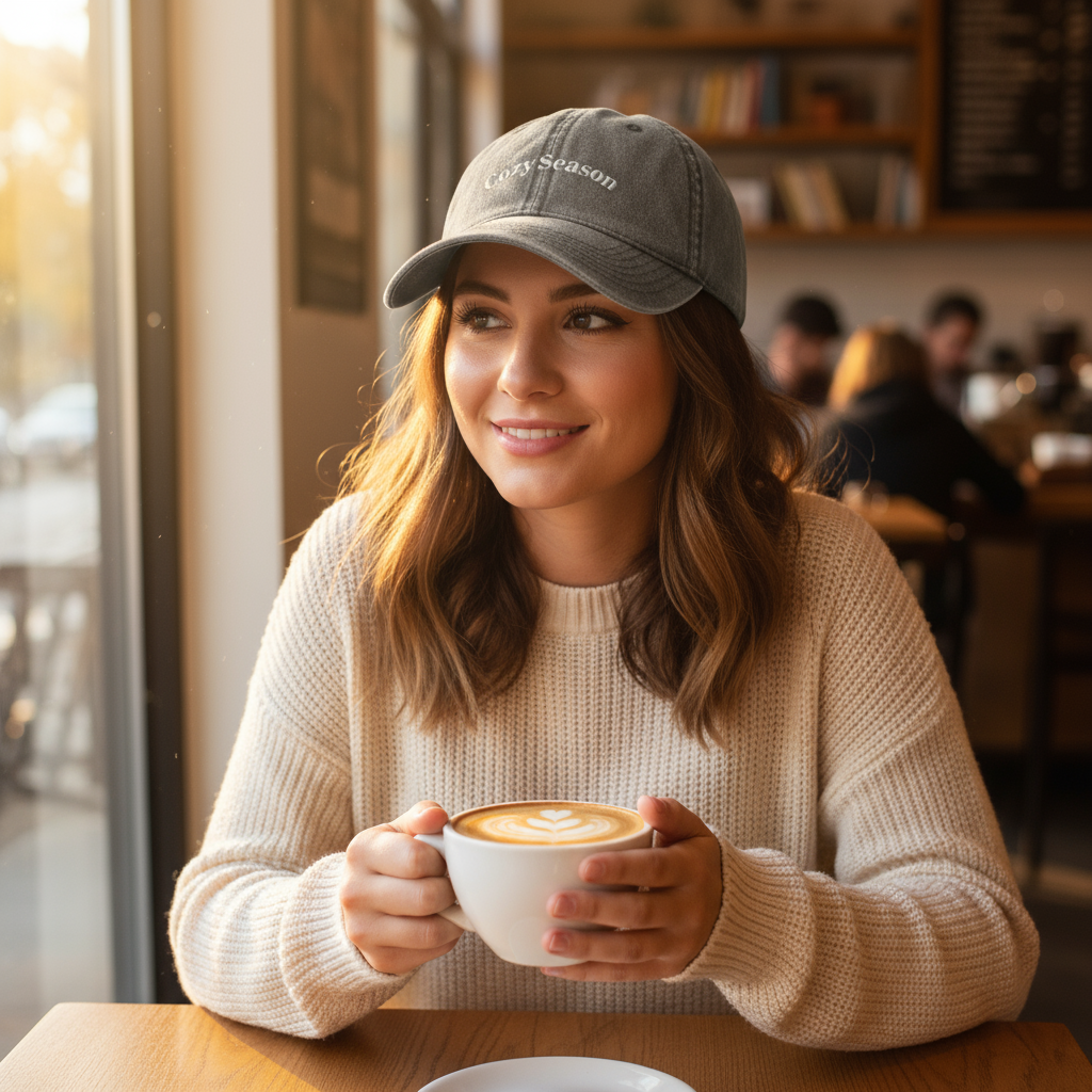 Cozy Season Vintage Cap - Embroidered Casual Hat