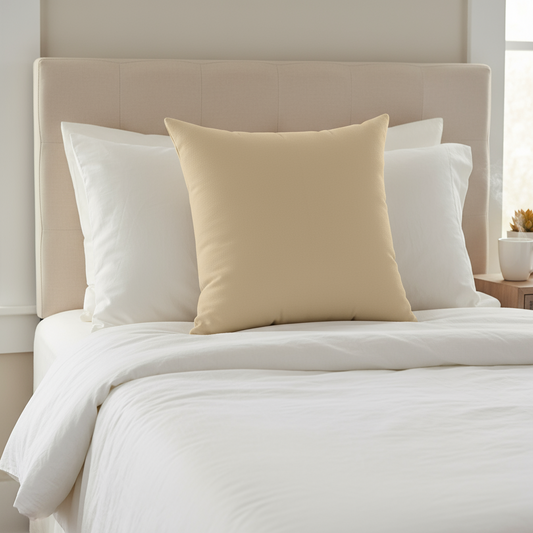 Beige Square Pillow - Neutral Throw Pillow | Cozy Home Decor Accent