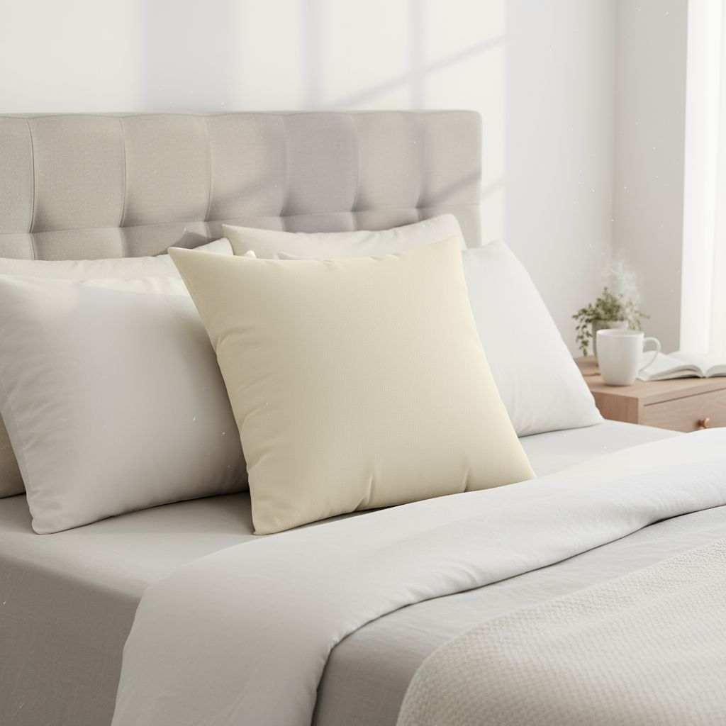 Cream Square Pillow - Neutral Throw Pillow | Cozy Home Decor Accent