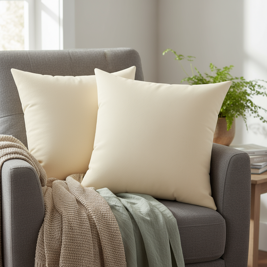 Cream Square Pillow - Neutral Throw Pillow | Cozy Home Decor Accent