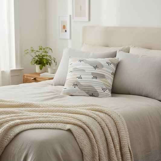 Taie d'oreiller carrée – Motif abstrait moderne