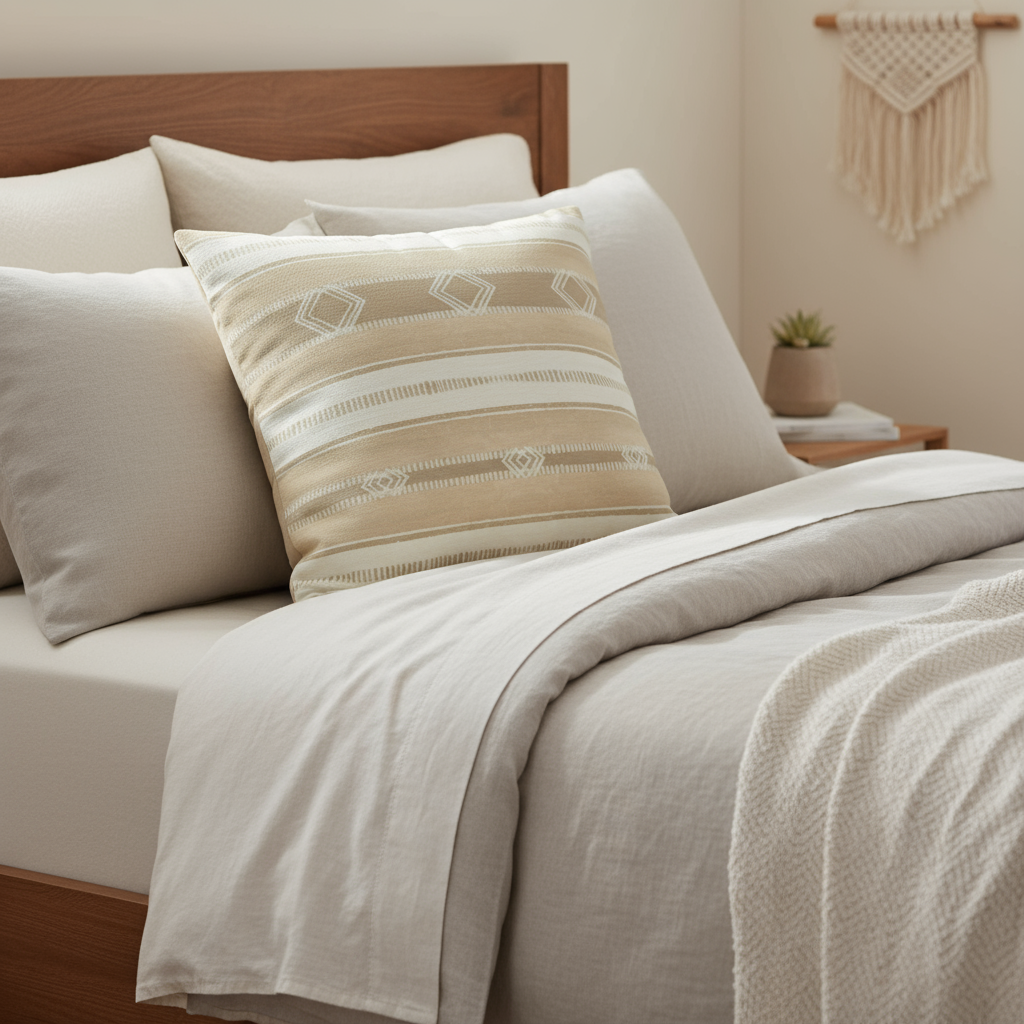 Square Pillowcase - Boho Geometric Cozy Home Accent