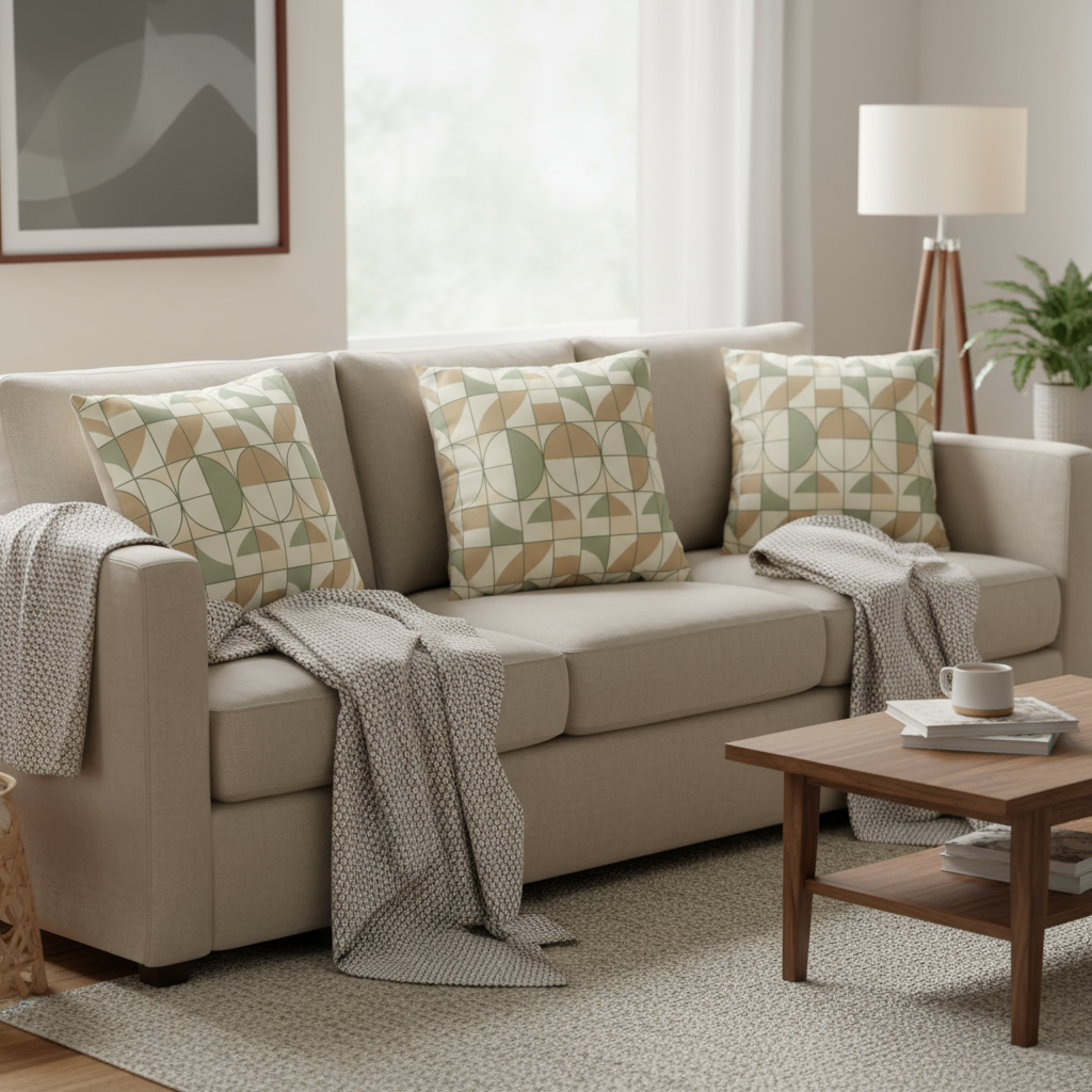 Geometric Patterned Throw Pillowcase