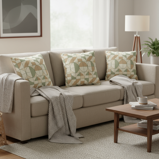 Geometric Patterned Throw Pillowcase