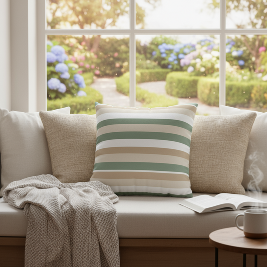 Striped Square Poly Canvas Pillowcase - Modern Home Decor