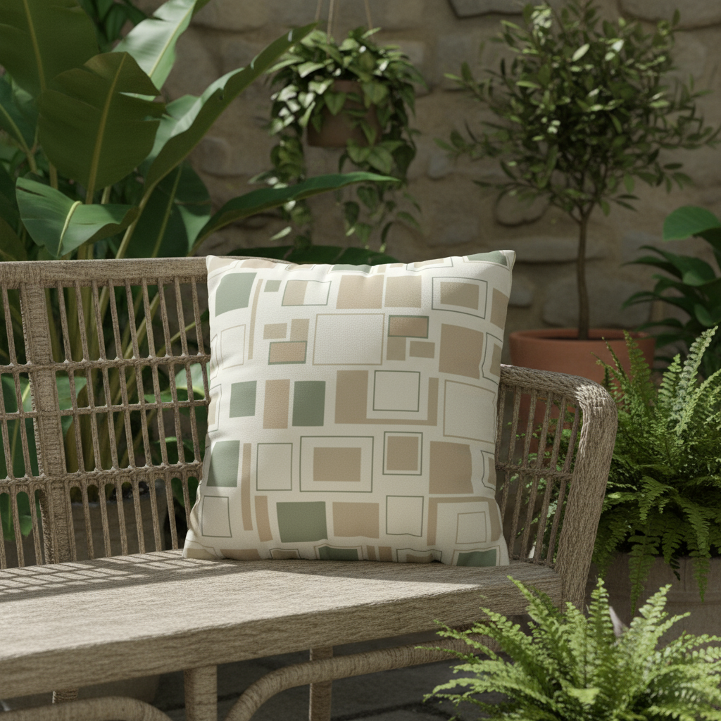 Geometric Square Poly Canvas Pillowcase - Modern Decor Accent