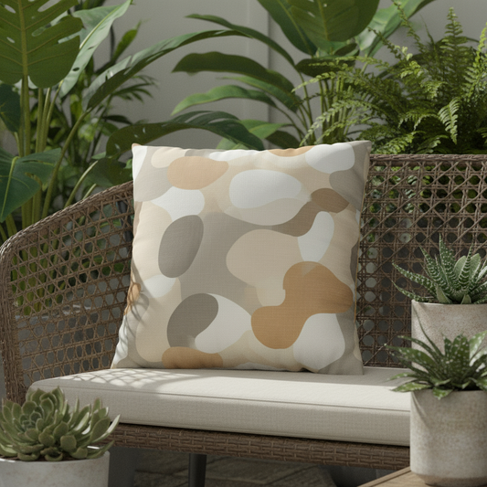 Close-up of modern abstract geometric pattern on pillowcase - contemporary decor detail
