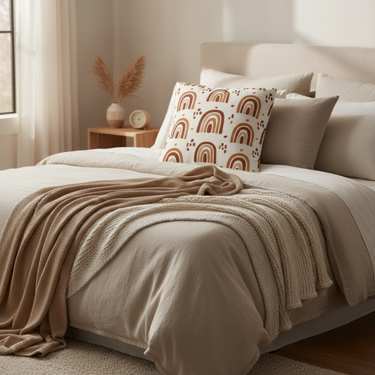 Boho Rainbow Pillowcase for Cozy Home Decor