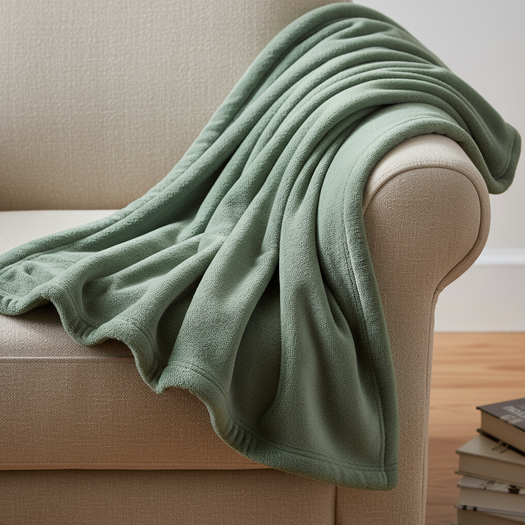 Minky Blanket - Sage Green Cozy Blanket for Ultimate Comfort