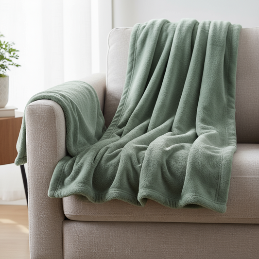 Minky Blanket - Sage Green Cozy Blanket for Ultimate Comfort