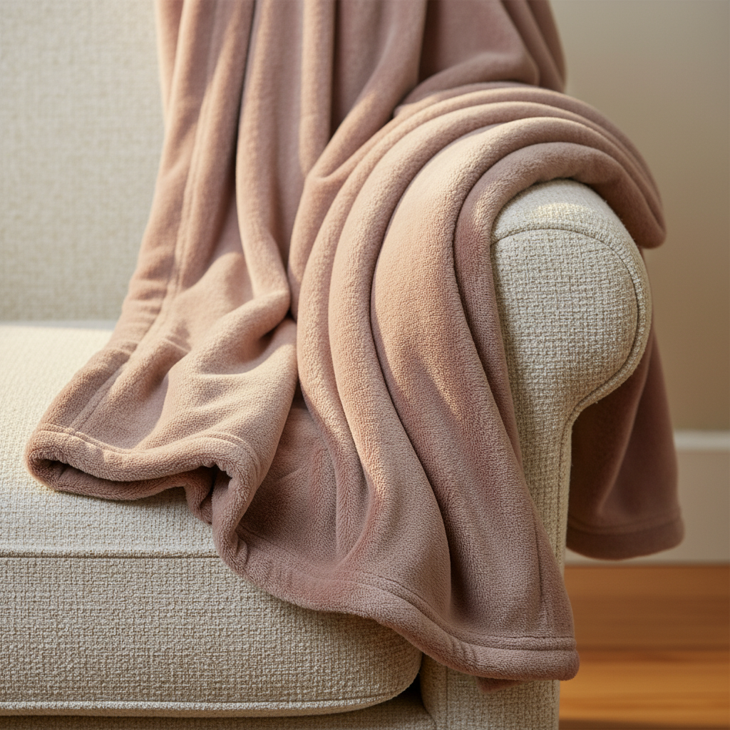 Minky Blanket - Soft Throw for Home Decor Dusty Rose Pink