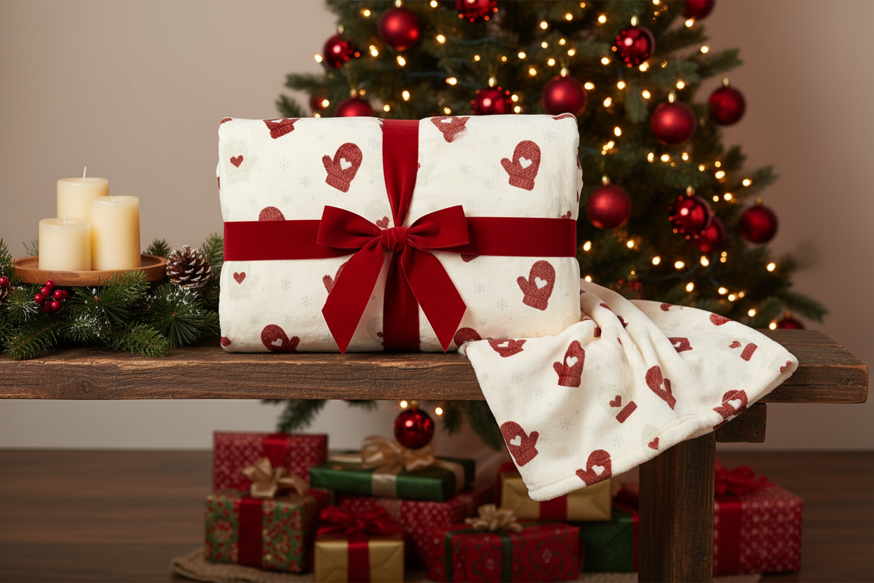 Cozy Mittens Minky Blanket - Christmas Vibe